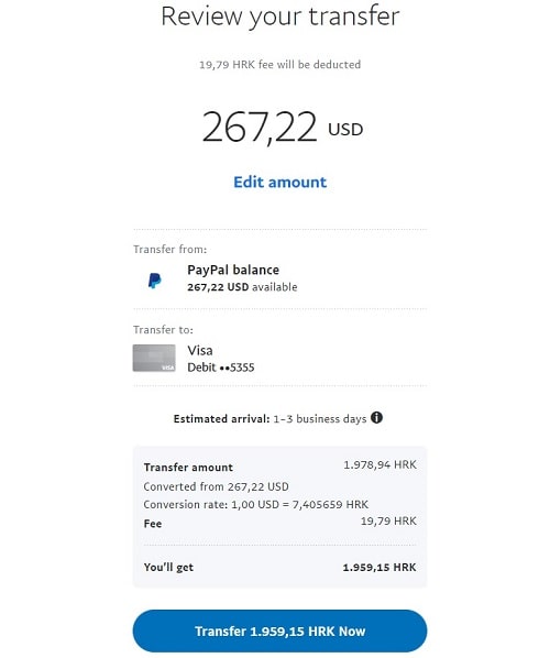 paypal pregled transakcije