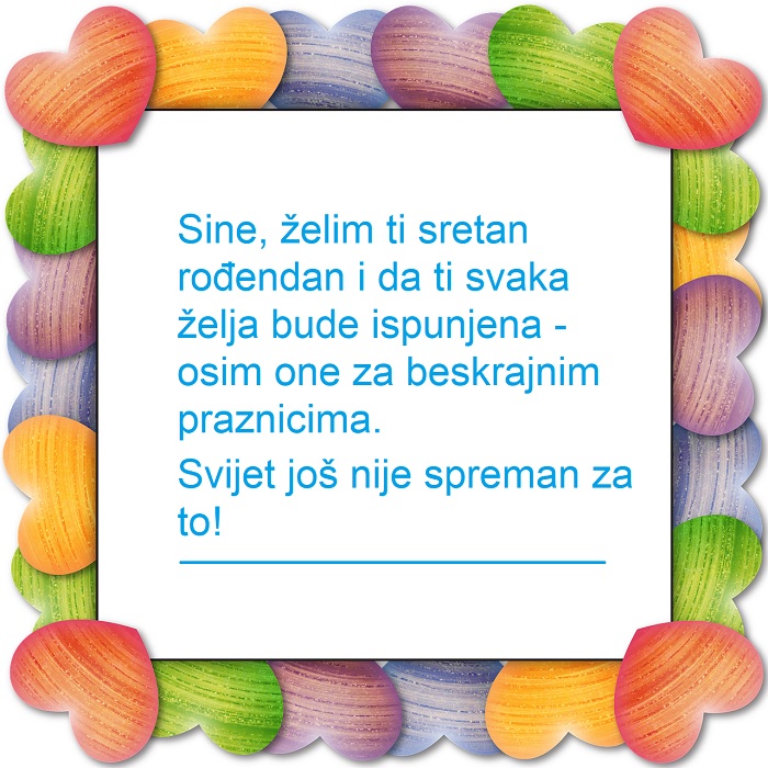 čestitka sinu