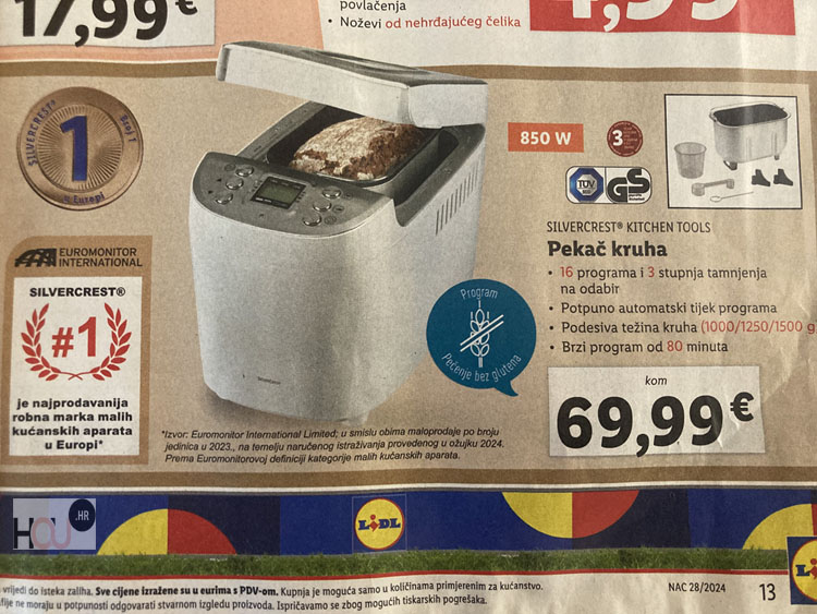 Letak iz Lidla s cijenom pekača na akciji
