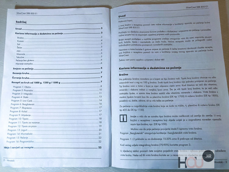 knjižica s uputama i receptima
